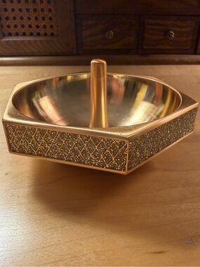 Waterford Lismore Hexagonal Gold Metal Ring Holder Dish